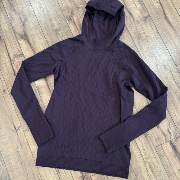 Lululemon Rest Less Hoodie Long Sleeve Top Black Cherry Size 8 - Picture 3 of 11